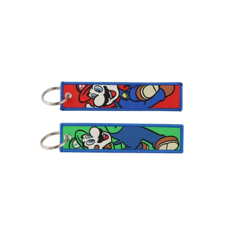 Fabric Keychain: Mario & Luigi